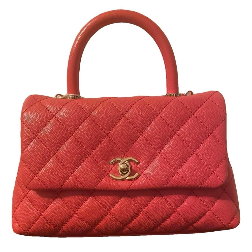 Chanel Lamskin Red coco handle small bag